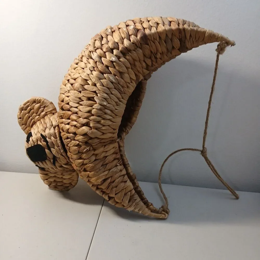 Hyacinth Hanging Koala Bear Basket Planter 12” Upside Down Boho Decor Nature
